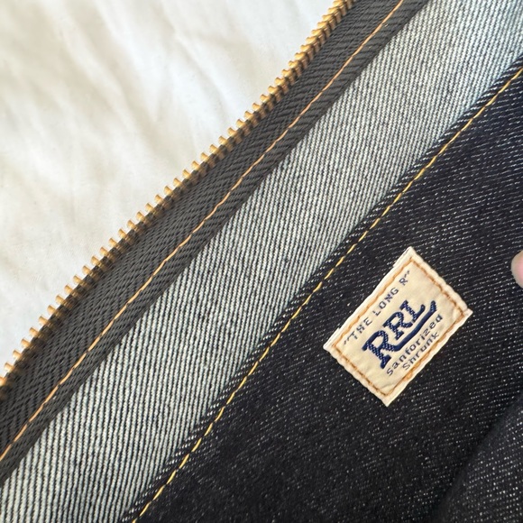 Ralph Lauren Double RL Striped Denim Pouch - Picture 5 of 5